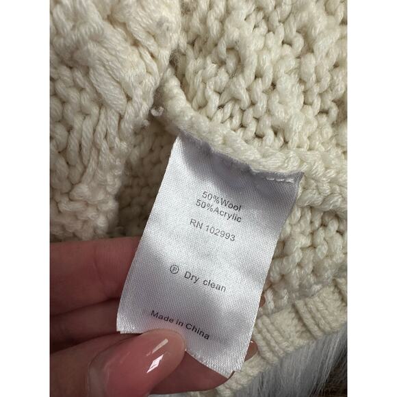 Jason Wu x RTR Cream Wool Cable Knit Sweater XS - Picture 9 of 9